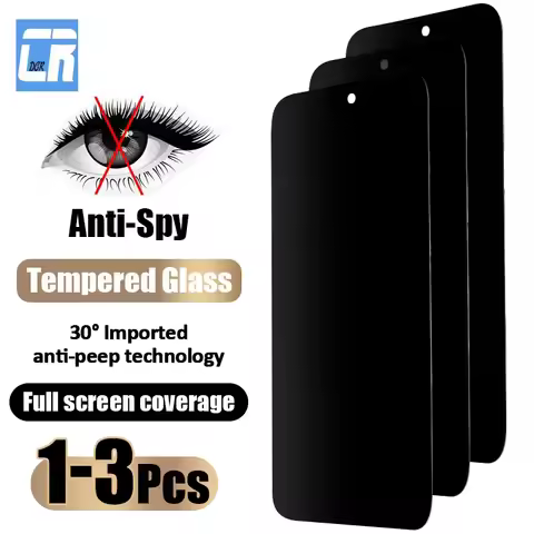 1-3PCS Anti-peep Anti-spy Tempered Glass For Tecno Spark 20 10 9 8 20C 10C 9T 8T 8C 8P Screen Protec