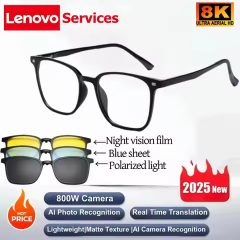 Lenovo 6KHD AI Smart Glasses Photochromic Multifunction Bluetooth Calling Voice Assistant Music Play