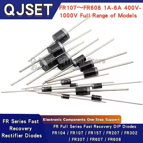20pcs Diodes FR104 FR107 FR157 FR207 FR302 FR307 FR607 FR608 1A 1.5A 2A 3A 6A 100V 400V 1000V DIP Fa
