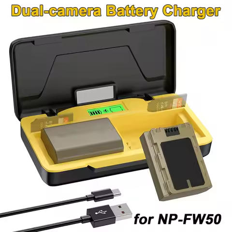 NP-FW50 Camera Battery Charging Box PD20W Fast Charging Type-C Interface for Sony ZV-E10 A7I A6500 A