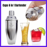 TokoMaspul-One Two Cups 6 in 1 Bartender Cobbler Cocktail Shaker 550ml / Stainless Steel Cocktail Sh