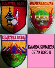 Badge Bet Pramuka Kwarda Sumatera Barat Selatan Utara Bordir