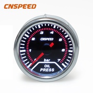 Universal 0-7bar12V) T with Sunglasses Car Modification 52MM 7cm Pressure Gauge White Light (Oil Oil