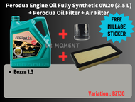 Perodua engine oil 0w20 Fully Synthetic (3.5L) +Perodua  Oil filter 15601-P2A12 + Air Filter