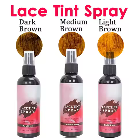 Lace Tint Spray For Lace Wig Light Medium Dark Brown Lace Spray - 100Ml 3.38Oz Lace Hair Dye Wig Tin