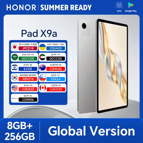 Global Version HONOR Pad X9a 6GB+128GB/8GB+256GB 11.5'' 2.5K 120Hz LCD Screen 8300 mAh Battery 35W S