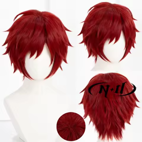 ND Gaara Cosplay Wigs Anime Cosplay Short Red Hair Wigs for Comic Con Coser Theme Party High Quality