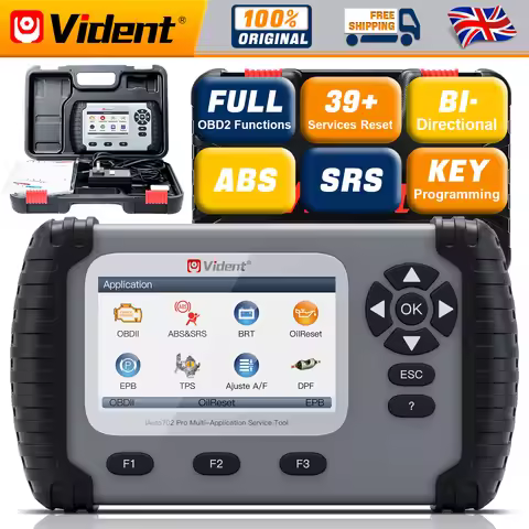 VIDENT iAuto702 Pro OBDII Car Scanner ABS SRS System 39 Special Function ECU Coding Bi-direction Con