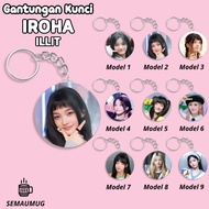 GANTUNGAN IROHA ILLIT KEYCHAIN CUTE KPOP ROUND KEYCHAIN GIFT CUSTOM PRINT SEMAUMUG