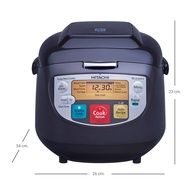 Hitachi หม้อหุงข้าว ระบบฟัซซี่คอนโทรล - หุงพร้อมปรุงอาหาร รุ่น RZ-D10VF OBK 1.0 ลิตร 800 วัตต์ สีดำ