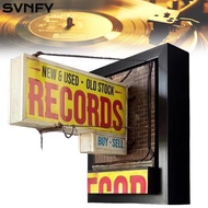 SVNFY Record Wall Decor Light, Energy Saving LED Record Store Retro Wall Light,   Miniature Yellow R