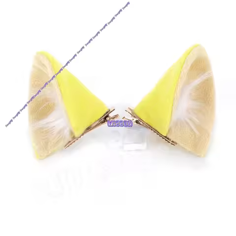 Yaku Neko Kosumaru Masako Cosplay Kit Light Yellow Wig Furry Cat Ears And Tail Set for Comic Con Hal