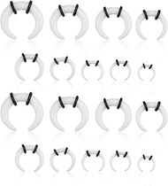 18pcs Acrylic Septum Rings, C-Shape Pincher Taper Septum Ring for Nose Ear Size 14G 12G 10G 8G 6G 4G