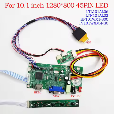 LCD Controller Board For LTL101AL01 LTL101AL06 LTN101AL03 B101EAN01.2 TV101WXM-NS0 1280*800 LVDS 1Ch