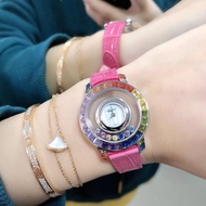 Chopard Happy Diamond Rainbow Gem Ladies Watch, Premium Jewelry Collection, Perfect Fit, Red Gem Spa
