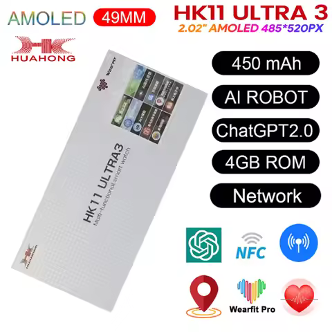 2026 HK11 Ultra 3 Max Original SmartWatch 4GB ROM HD AMOLED AI Robot Share Network Bluetooth Call Ch