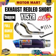 Y15 RACING EXHAUST PIPE EJOS EXZOS OPEN REDLEO CARBON RED SHORT 32MM 35MM 38MM 42MM REDLEO