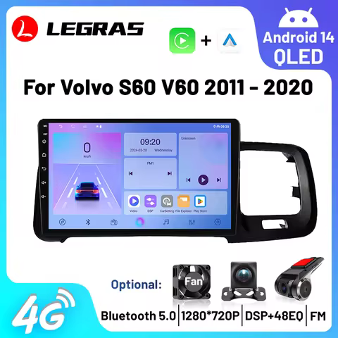 Wireless Carplay Android Auto Car Intelligent Systems For Volvo S60 V60 2011-2020 GPS Navigation DSP