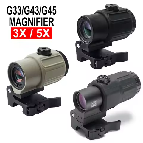 Tactical Eotech G33 G43 G45 Sight Fixed 3X 5X Magnifier Scope With Switch to Side Quick Detachable Q