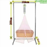 不鏽鋼支架仿藤搖籃架上下搖潮汕電動搖籃嬰兒床吊床支架