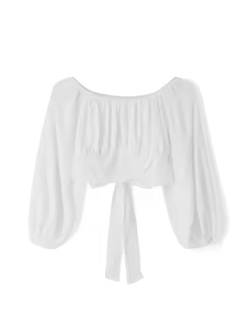 Women Off Shoulder Shirts Long Sleeve Puff Long Sleeve Slim Fit Cropped Tops Fashion Blouse Streetwe