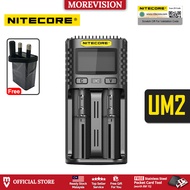 Original Nitecore UM4 UM2 USB Battery Charger QC with 3-Pin Adapter Intelligent Charger li-ion AA AA