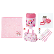 日本 My Melody 手巾 + Skater 保溫飯壺 + 保溫飯袋 + 餐具套裝