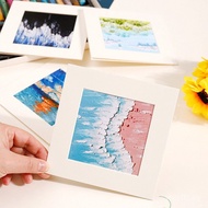 Oil Pastel Special Paper Frame Simple Square Small Photo Frame Card Paper with Stand Oil Pastel Stor