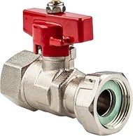 tecuro Ball valve with union nut Rp 3/4 inch x female thread Rp 3/4 inch (DN15), wing handle red, te