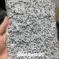 1 Pound Alphabet Letter Beads Black Letter Box White Craft Materials