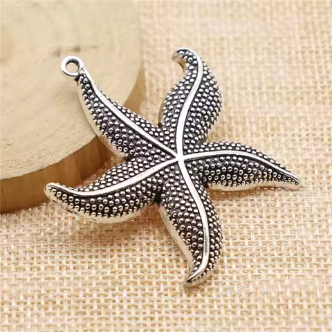 WYSIWYG 2pcs 50x43mm Big Stafish Charm Pendant Large Starfish Pendant