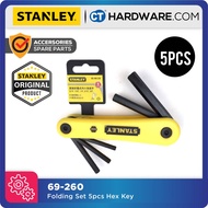 Stanley 69-260 Folding Hex Key Set 5 Piece  (3/16  7/32  1/4  5/16  3/8)