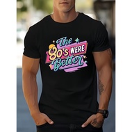 Men'S Retro 80s 90s 2D Print T-Shirt - Vintage 80s/90s Graphic Tee with 80s/90s Music & Pop Culture