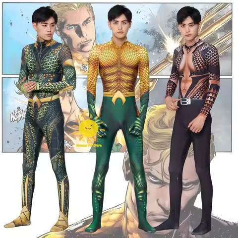 BEAST KINGDOM Movie Aquaman Cosplay Costumes Arthur Curry Cosplay Tight Fitting Jumpsuit Atlantis Su