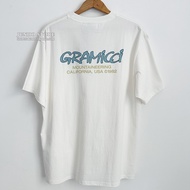 GRAMIC100% cotton T-shirt for men and women white classic letter printed loose top short sleeve