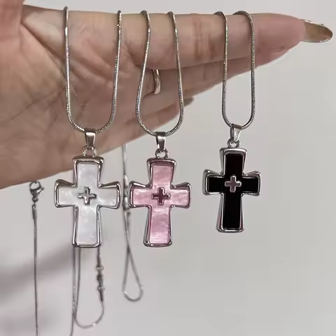Y2K Cross Necklace With Ins Style Dark Gothic Punk Style Niche Design Unique And Spicy Style
