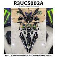 Cover Set Rapido KRISS 110 MR3 Drum 2019 MONSTER GP (1) Sticker Tampal Black Accessories Motor Kriss