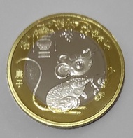Koin China Shio Tikus 10 Yuan Tahun 2020