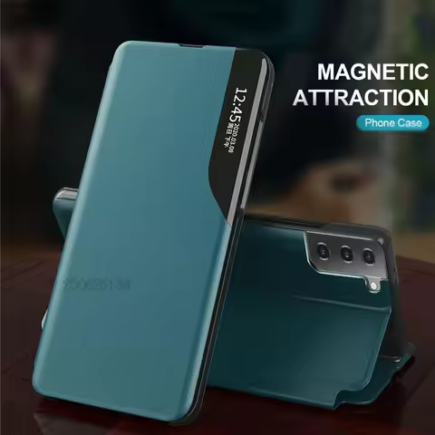 Smart Window View Flip Cover For Samsung Galaxy A73 5G Case Magnetic Leather Case For Samsung Galaxy