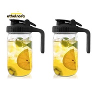 2set 32OZ  Jar Pour Spout Lid-Glass Pitcher with Lid,Breast Milk Pitcher,Seal for Juice,Milk,Coffee,
