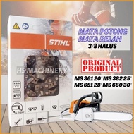 Original 038 MS361 380 381 382 651 660 20" 25" 28" Rantai Chainsaw Mata Potong & Belah Sawchain 3/8 