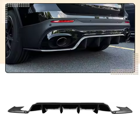 Tail Splitter Spoiler Rear Bumper Diffuser Lip Carbon Look/Gloss Black For Mercedes Benz GLB X247 AM
