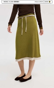 CASA PROJECTS - (Pre-Order) Double layer knit midi skirt