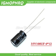 50PCS 35V 100UF 6*12mm 100UF 35V 6.3*12 Aluminum electrolytic capacitor