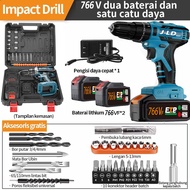 JLD 766VF Baterai Bor tangan tanpa kabel / Mesin bor cordless / Bor dampak /Elektrik Drill/ bor list