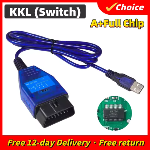 KKL For FIAT ECU SCAN FTDI FT232RL FT232RQ With Switch 4 Way Position For KKL USB Tool OBD2 USB Diag