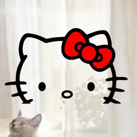 Kawaii Sanrio cartoon Hello kitty wall stickers for children's room bedside stickers window doors an