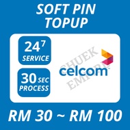 Celcom Soft Pin Topup RM 30 ~ RM 100
