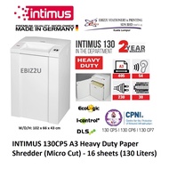 INTIMUS 130CP5 A3 Heavy Duty Paper Shredder (Micro Cut) 1.9 x 15 mm - 16 sheets (130 Liters)