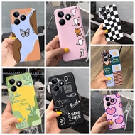 Casing For Realme C51 C53 Case RMX3830 RMX3760 Aesthetic Fashion Flowers Cute Cartoon Shockproof Sil
